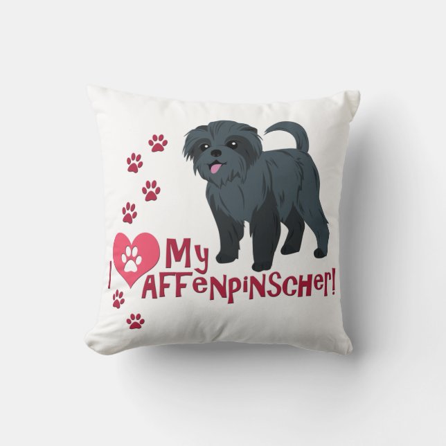 Ik hou van mijn affenpinscher! kussen (Voorkant)