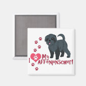 Ik hou van mijn affenpinscher! magneet (Voorkant / Achterkant)