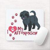 Ik hou van mijn affenpinscher! muismat (Met muis)