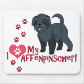 Ik hou van mijn affenpinscher! muismat (Voorkant)