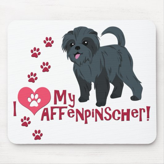 Ik hou van mijn affenpinscher! muismat (Voorkant)