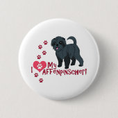 Ik hou van mijn affenpinscher! ronde button 5,7 cm (Voorkant)