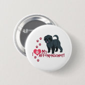 Ik hou van mijn affenpinscher! ronde button 5,7 cm (Voorkant /achterkant)