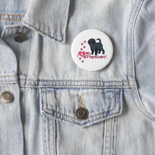 Ik hou van mijn affenpinscher! ronde button 5,7 cm (In situ)