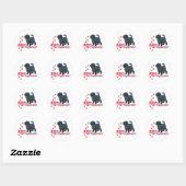 Ik hou van mijn affenpinscher! ronde sticker (Vel)