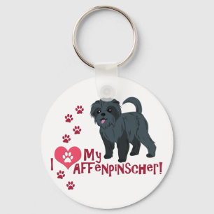 Ik hou van mijn affenpinscher! sleutelhanger