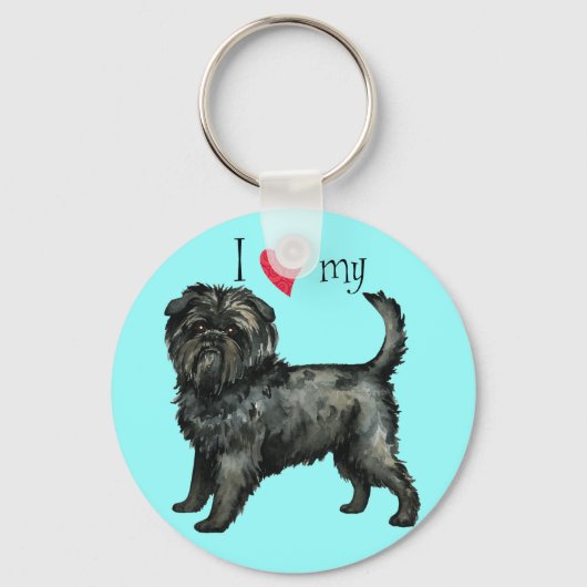 Ik hou van mijn affenpinscher sleutelhanger (Voorkant)