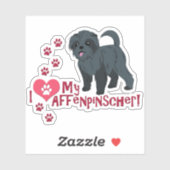 Ik hou van mijn affenpinscher! sticker (Vel)