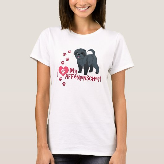 Ik hou van mijn affenpinscher! t-shirt (Voorkant)