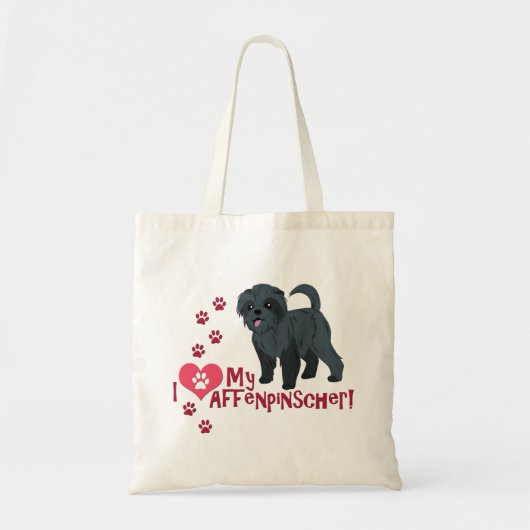 Ik hou van mijn affenpinscher! tote bag (Voorkant)