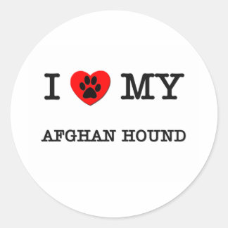 IK HOU VAN MIJN AFGHAANSE HOND RONDE STICKER