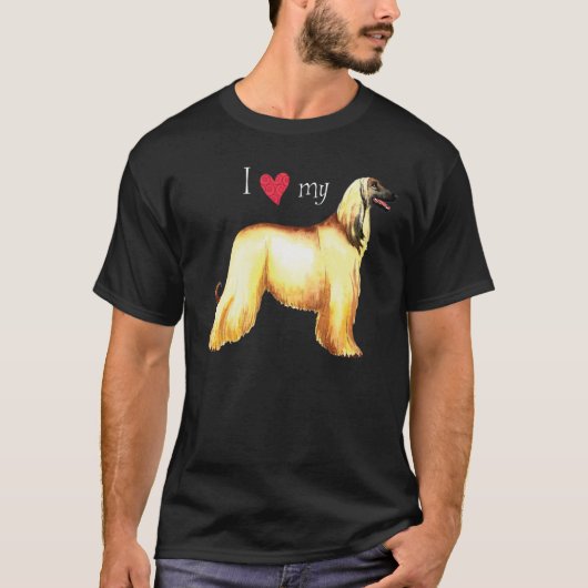 Ik hou van mijn Afghaanse hond T-shirt (Voorkant)