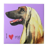 Ik hou van mijn Afghaanse hond Tegeltje (Voorkant)
