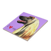 Ik hou van mijn Afghaanse hond Tegeltje (Zijkant)