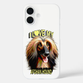 Ik hou van mijn Afghaanse windhond – Elegant ontwe iPhone 16 Hoesje