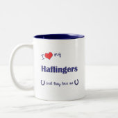 Ik hou van mijn aflingers (meervoudige paarden) tweekleurige koffiemok (Links)