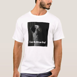 Ik hou van mijn Afrikaanse grijs! Basic Parrot T-S T-shirt