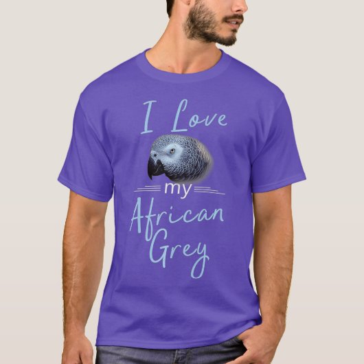 Ik hou van mijn Afrikaanse Grijze Pet Bird T-shirt (Voorkant)