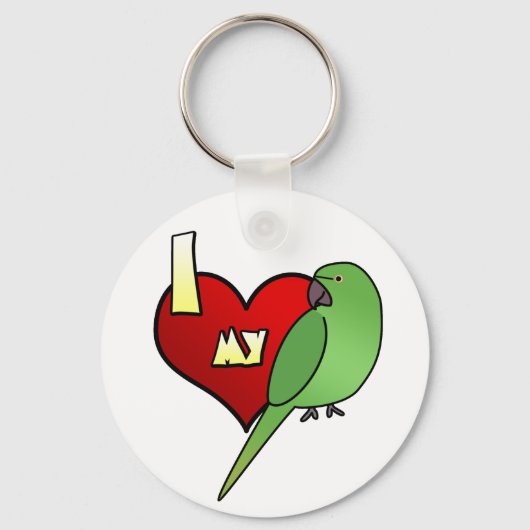 Ik hou van mijn Afrikaanse Ringnek Paraket Sleutelhanger (Voorkant)