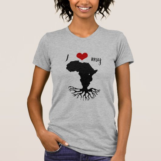 Ik hou van mijn Afrikaanse wortels T-shirt (Voorkant)