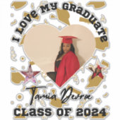 Ik hou van mijn Afstuderen 2024 hart Sticker (Voorkant)