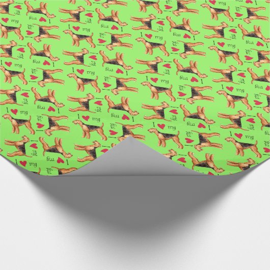 Ik hou van mijn Airedale Cadeaupapier (Hoek)