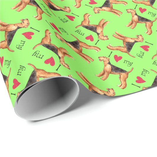 Ik hou van mijn Airedale Cadeaupapier (Rol Hoek)