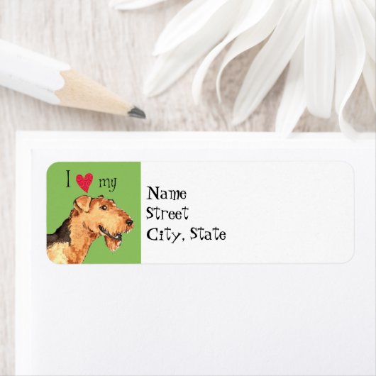 Ik hou van mijn Airedale Etiket (Insitu)