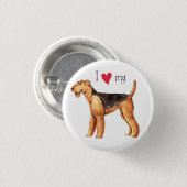 Ik hou van mijn Airedale Ronde Button 3,2 Cm (Voorkant /achterkant)