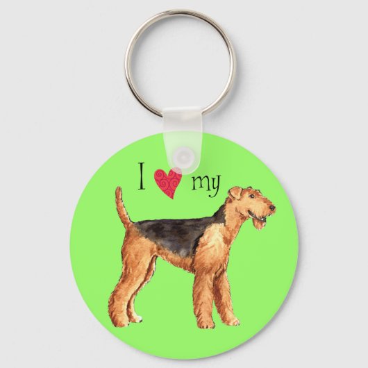 Ik hou van mijn Airedale Sleutelhanger (Voorkant)