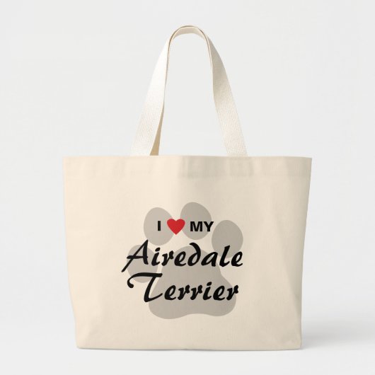 Ik hou van mijn Airedale Terrier Grote Tote Bag (Voorkant)