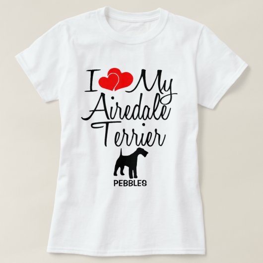 Ik hou van mijn airedale terriër hond t-shirt (Design voorkant)