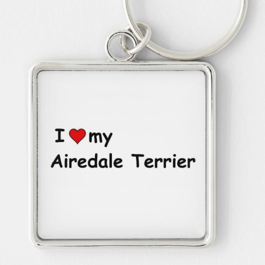 Ik hou van mijn Airedale Terrier Sleutelhanger (Voorkant)