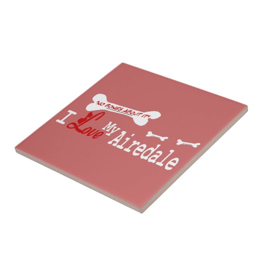 Ik hou van mijn Airedale Terrier Tegeltje (Zijkant)
