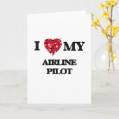 Ik hou van mijn Airline Pilot Kaart (Gele Bloem)
