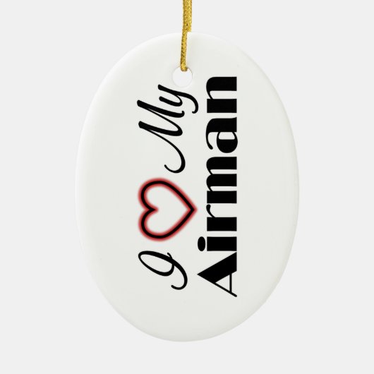 Ik hou van mijn Airman Keramisch Ornament (Voorkant)