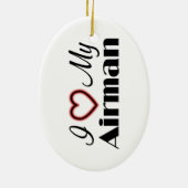 Ik hou van mijn Airman Keramisch Ornament (Achterkant)