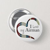 Ik hou van mijn airmanknop ronde button 5,7 cm (Voorkant /achterkant)