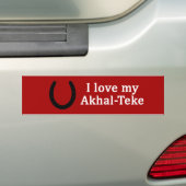 Ik hou van mijn Akhal-Teke paard Bumpersticker (Op auto)