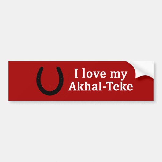 Ik hou van mijn Akhal-Teke paard Bumpersticker (Voorkant)