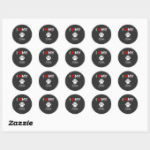 Ik hou van mijn Akita hond aangepaste naam Ronde Sticker (Vel)