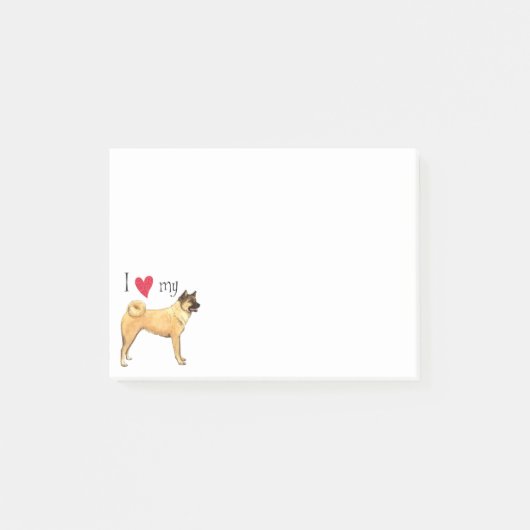 Ik hou van mijn Akita Post-it® Notes (Voorkant)
