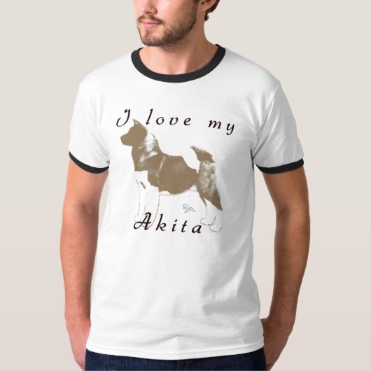 ik hou van mijn akita t-shirt (Voorkant)