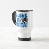 Ik hou van mijn Akita Travel Mug Reisbeker (Voorkant links)