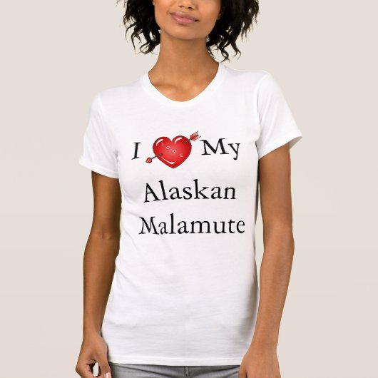 Ik hou van mijn Alaskan Malamute 2 T-shirt (Voorkant)