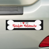 Ik hou van mijn Alaskan Malamute Hondenras Bumpersticker (Op auto)