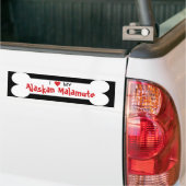 Ik hou van mijn Alaskan Malamute Hondenras Bumpersticker (Op Truck)