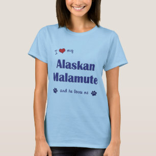 Ik hou van mijn alaskan Malamute (mannelijke hond) T-shirt