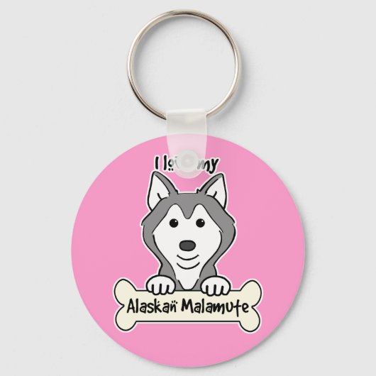 Ik hou van mijn alaskan Malamute Sleutelhanger (Voorkant)