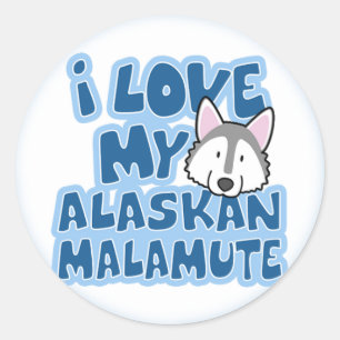 Ik hou van mijn Alaskan Malamute Stickers